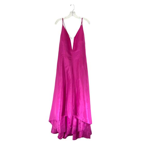 Calvin Klein Dress Pink Strappy V-Neck Mesh Evening Formal Maxi Gown Size 14 - Picture 3 of 11
